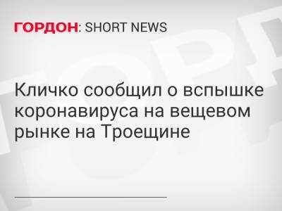 Виталий Кличко - Кличко сообщил о вспышке коронавируса на вещевом рынке на Троещине - gordonua.com