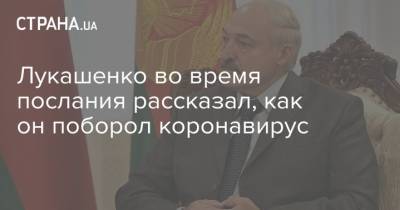 Александр Лукашенко - Лукашенко во время послания рассказал, как он поборол коронавирус - strana.ua