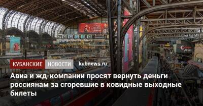 Авиа и жд-компании просят вернуть деньги россиянам за сгоревшие в ковидные выходные билеты - kubnews.ru