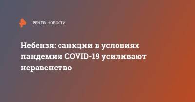 Василий Небензя - Небензя: санкции в условиях пандемии COVID-19 усиливают неравенство - ren.tv - Россия