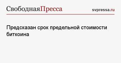 Предсказан срок предельной стоимости биткоина - svpressa.ru