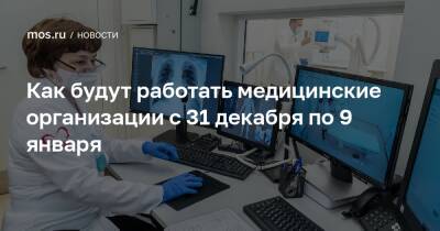 Как будут работать медицинские организации с 31 декабря по 9 января - mos.ru - Москва