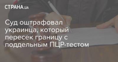 Суд оштрафовал украинца, который пересек границу с поддельным ПЦР-тестом - strana.ua