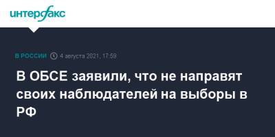 Маттео Мекаччи - В ОБСЕ заявили, что не направят своих наблюдателей на выборы в РФ - interfax.ru - Россия - Москва