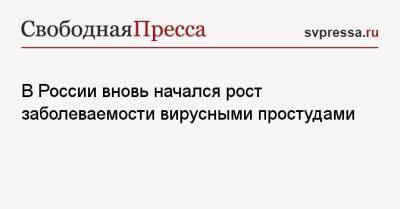 В России вновь начался рост заболеваемости вирусными простудами - svpressa.ru - Россия