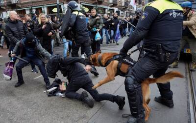 Разгон протеста в Амстердаме: копы спустили собак - korrespondent.net - Украина - Амстердам