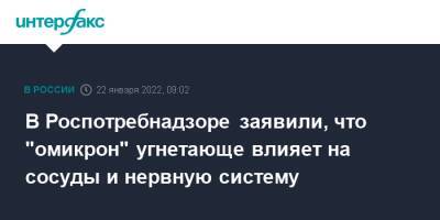 Татьяна Руженцова - В Роспотребнадзоре заявили, что "омикрон" угнетающе влияет на сосуды и нервную систему - interfax.ru - Москва