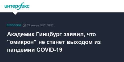 Александр Гинцбург - Академик Гинцбург заявил, что "омикрон" не станет выходом из пандемии COVID-19 - interfax.ru - Россия - Москва - Covid-19