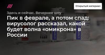 Пик в феврале, а потом спад: вирусолог рассказал, какой будет волна «омикрона» в России - tvrain.ru - Россия - Санкт-Петербург