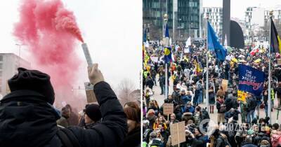 Жозеп Боррель - Протесты в Брюсселе – митингующие разгромили вход в офис главы дипломатии ЕС, фото и видео - obozrevatel.com - Евросоюз - Бельгия - Брюссель - Brussels