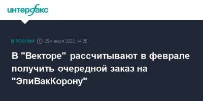 В "Векторе" рассчитывают в феврале получить очередной заказ на "ЭпиВакКорону" - interfax.ru - Россия - Москва