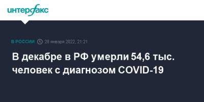 В декабре в РФ умерли 54,6 тыс. человек с диагнозом COVID-19 - interfax.ru - Россия - Москва