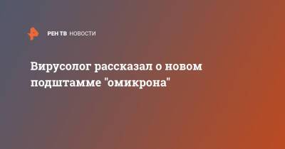 Павел Волчков - Вирусолог рассказал о новом подштамме "омикрона" - ren.tv