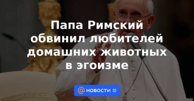 Франциск - Папа Римский обвинил любителей домашних животных в эгоизме - news.mail.ru