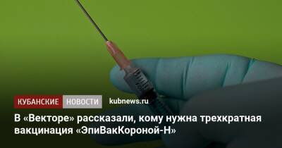 В «Векторе» рассказали, кому нужна трехкратная вакцинация «ЭпиВакКороной-Н» - kubnews.ru - Россия