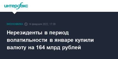 Нерезиденты в период волатильности в январе купили валюту на 164 млрд рублей - interfax.ru - Россия - Москва - Сша