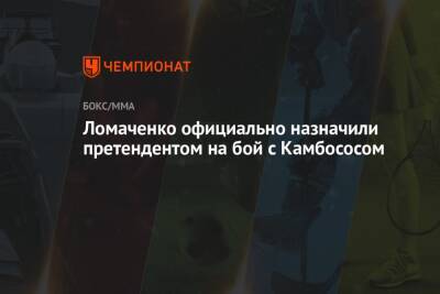 Василий Ломаченко - Ломаченко официально назначили претендентом на бой с Камбососом - championat.com - Гана