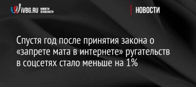 Спустя год после принятия закона о «запрете мата в интернете» ругательств в соцсетях стало меньше на 1% - ivbg.ru - Россия - Украина - Белоруссия