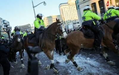 Джастин Трюдо - В Оттаве протест разгоняла конная полиция - korrespondent.net - Украина - Канада - Оттава