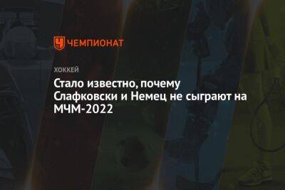 Стало известно, почему Слафковски и Немец не сыграют на МЧМ-2022 - championat.com - Россия - Белоруссия - штат Нью-Джерси